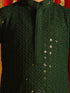 Boy's' Green And White Schiffli Kurta Pyjama Set