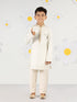 Boy's Cream Silk Kurta Pyjama Set