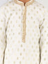 Boy's Cream Silk Kurta Pyjama Set