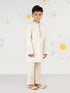 Boy's Cream Silk Kurta Pyjama Set