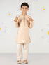 Boy's Peach Silk Kurta Pyjama Set
