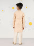Boy's Peach Silk Kurta Pyjama Set