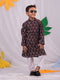 Boy's' Brown Printed Kurta Pyjama Set