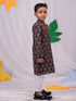 Boy's' Brown Printed Kurta Pyjama Set