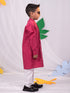 Boy's' Pink Self Design Kurta Pyjama Set