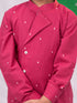 Boy's' Pink Self Design Kurta Pyjama Set