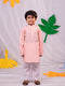 Boy's' Pink And White Kurta Pyjama Set
