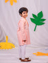 Boy's' Pink And White Kurta Pyjama Set