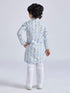 Boy's' Aqua Kurta And Pyjama Set