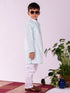 Boy's' Green And White Kurta And Pyjama Set