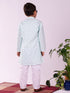 Boy's' Green And White Kurta And Pyjama Set