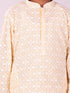 Boy's' Yellow Chikankari Worked Cotton Kurta Pyjama Set
