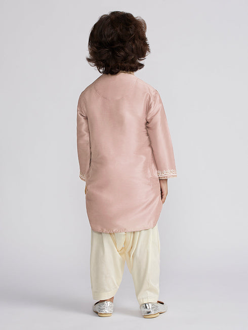 Boy's' Peach Kurta And Patiala Set