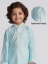 Boy's' Aqua And Cream Kurta And Pyjama Set