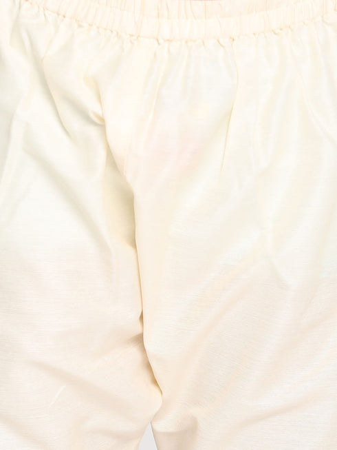 Boy's' Aqua And Cream Kurta And Pyjama Set