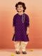 Boy's' Purple And Gold Kurta And Dhoti Set