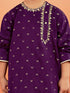 Boy's' Purple And Gold Kurta And Dhoti Set