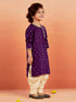 Boy's' Purple And Gold Kurta And Dhoti Set