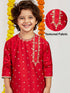 Boy's' Red And Gold Kurta And Dhoti Set
