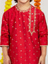 Boy's' Red And Gold Kurta And Dhoti Set
