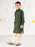Boy's' Bottle Green Kurta And Patiala Set