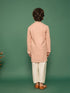 Boy's Peach Kurta And Pyjama Set