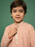 Boy's Peach Kurta And Pyjama Set