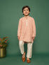 Boy's Peach Kurta And Pyjama Set