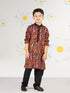 Boy's Black Kurta Pyjama Set With Paisley Print
