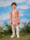 Boy's Cream Crepe Kurta And Pyjama Set