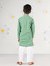 Boy's Green Kurta Pyjama Set With Kantha Work