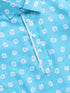 Boy's Aqua Floral Linen Slub Kurta Patiala Set