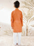 Boy's Orange Cotton Kurta Pyjama Set