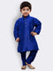 Boys' Blue Silk Blend Kurta and Pyjama Set