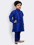 Boys' Blue Silk Blend Kurta and Pyjama Set