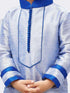 Boys' Light Blue Cotton Silk Kurta and Pyjama Set