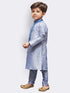 Boys' Lavender Cotton Silk Kurta and Pyjama Set