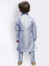 Boys' Lavender Cotton Silk Kurta and Pyjama Set