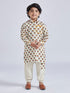 Boy's' Cream Kurta And Pyjama Set