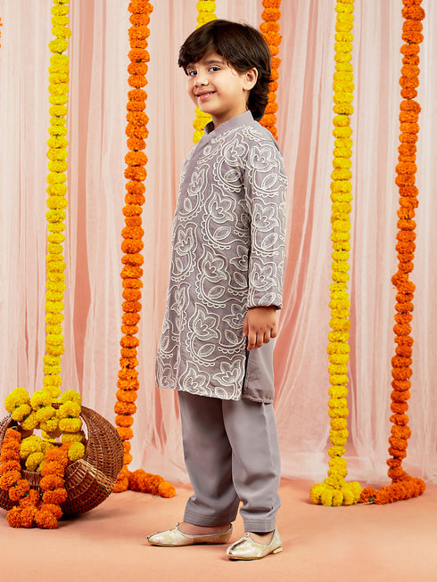 Boy's Yellow Kurta And Pyjama Set