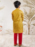 Boy's Mustard Cotton Kurta Pyjama Set