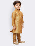 Boys' Gold Cotton Silk Kurta and Pyjama Set