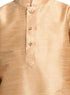 Boys' Gold Cotton Silk Kurta and Pyjama Set