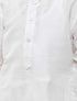 Boys' White Cotton Silk Kurta and Pyjama Set
