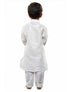 Boys' White Cotton Silk Kurta and Pyjama Set