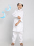VASTRAMAY Boys' White Pathani Suit Set