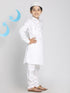 VASTRAMAY Boys' White Pathani Suit Set
