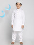 VASTRAMAY Boys' White Pathani Suit Set