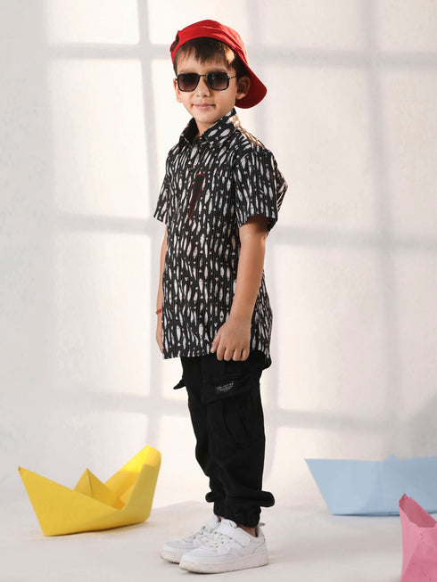 Boy's' Black Ethnic Shirt