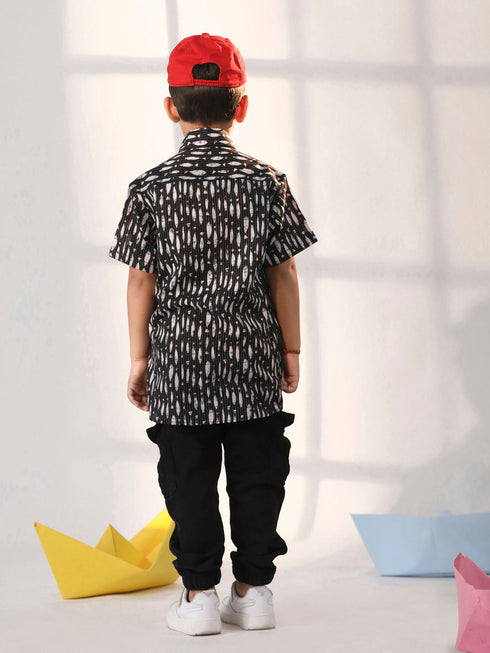 Boy's' Black Ethnic Shirt
